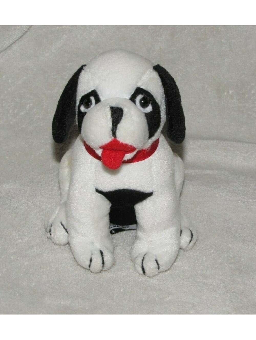 Bestever Stuffed Plush Little Big Dogs Baby Toy Rattle Black White Red 5.5"